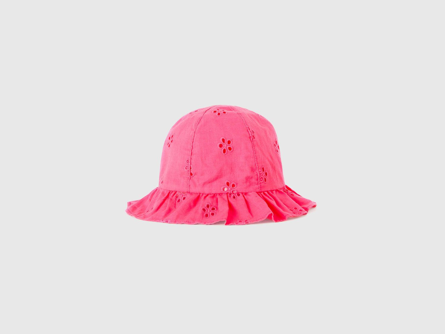 Cappellino con ricami sangallo da bimba fucsia | Benetton Outlet
