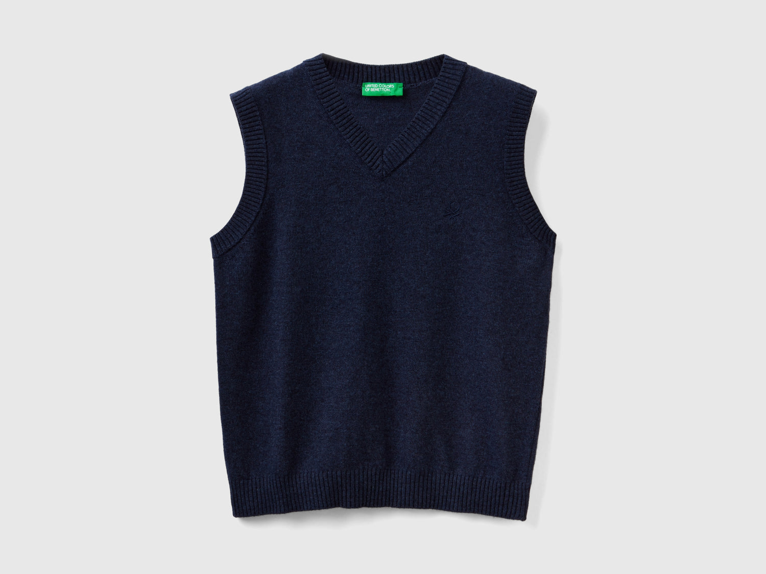 Gilet in misto lana e cashmere da bambino blu scuro | Benetton Outlet