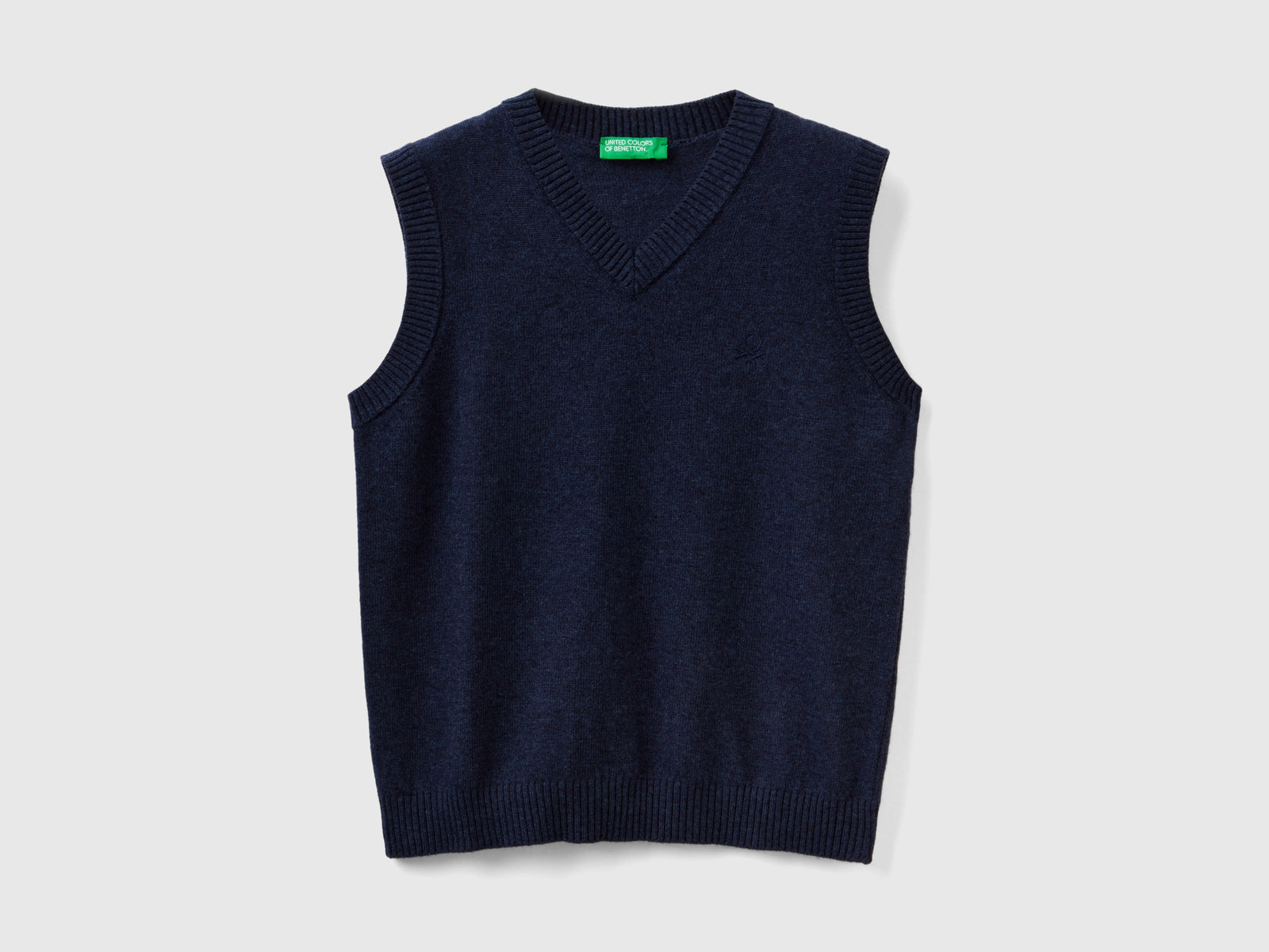 Gilet in misto lana e cashmere da bambino blu scuro | Benetton Outlet