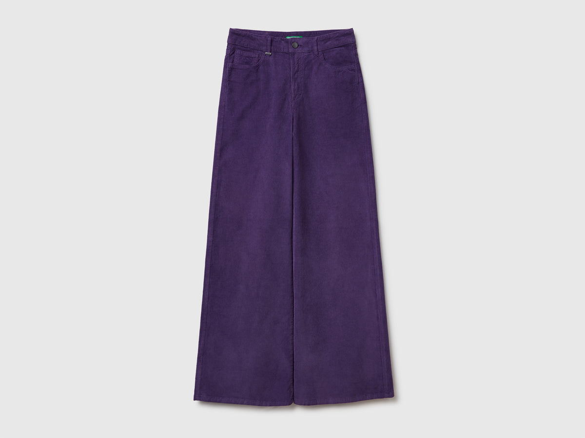 Pantaloni wide fit in velluto