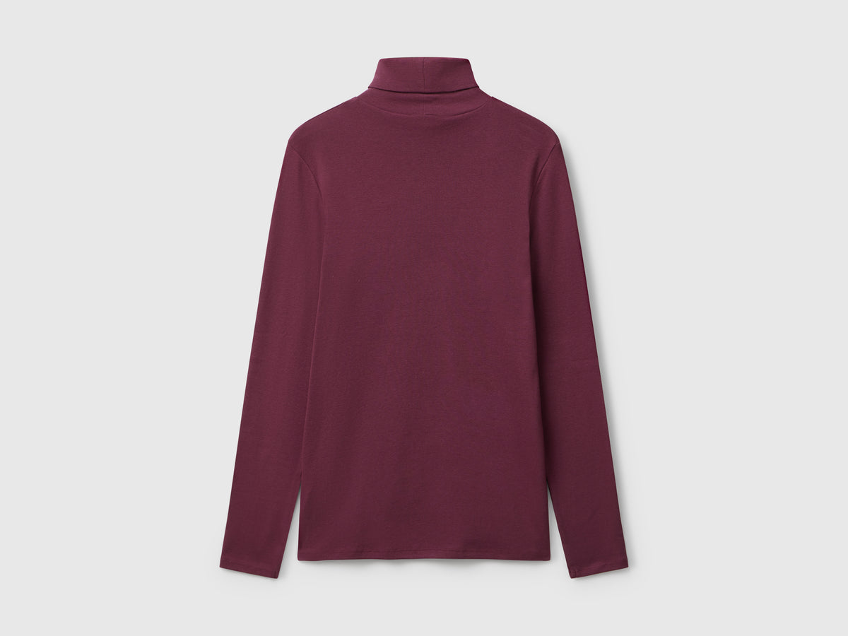 T-shirt a manica lunga con collo alto