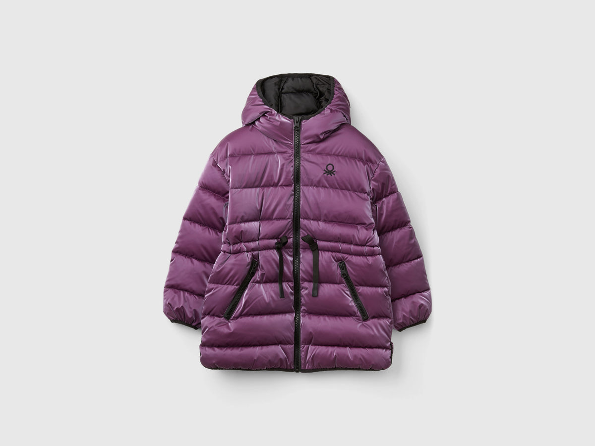 Giubbotto con coulisse in nylon lucido