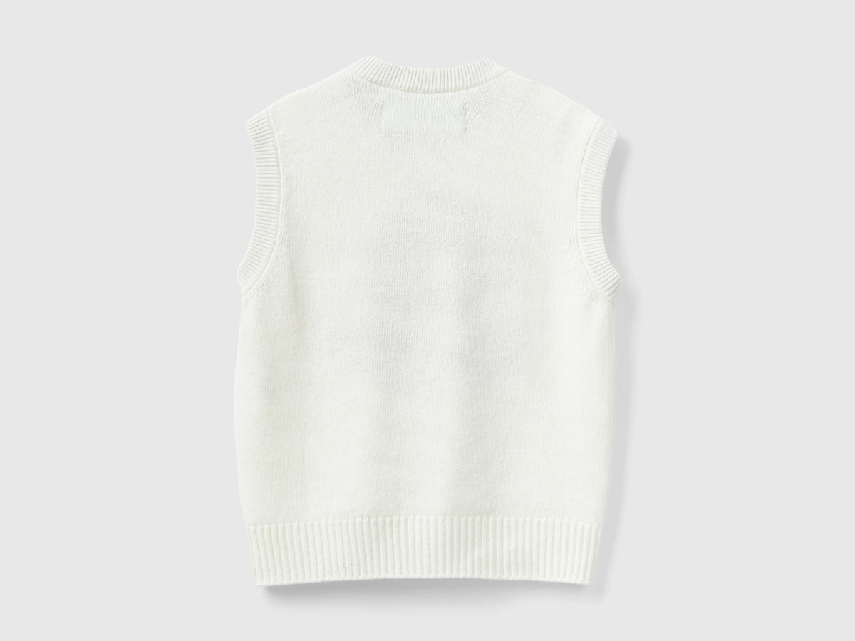 Gilet con intarsio floreale