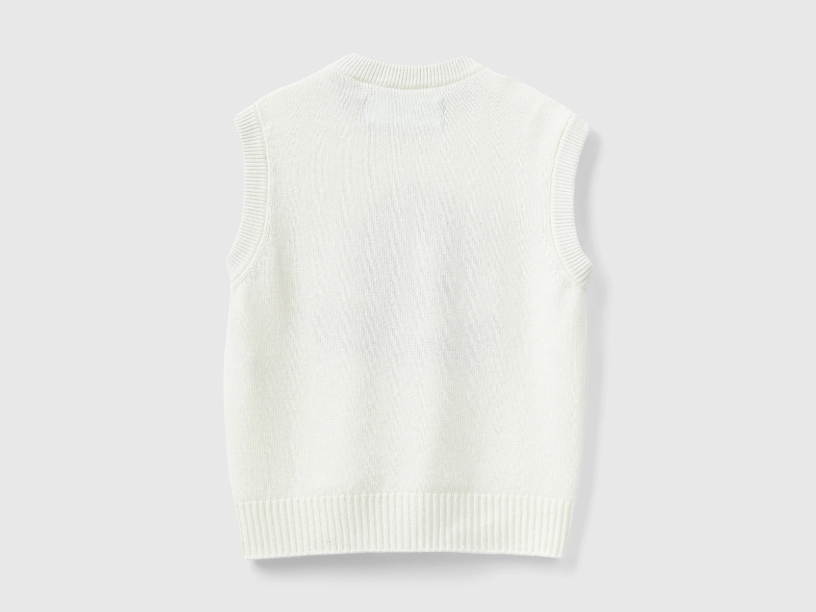 Gilet con intarsio floreale da donna bianco 2 | Benetton Outlet
