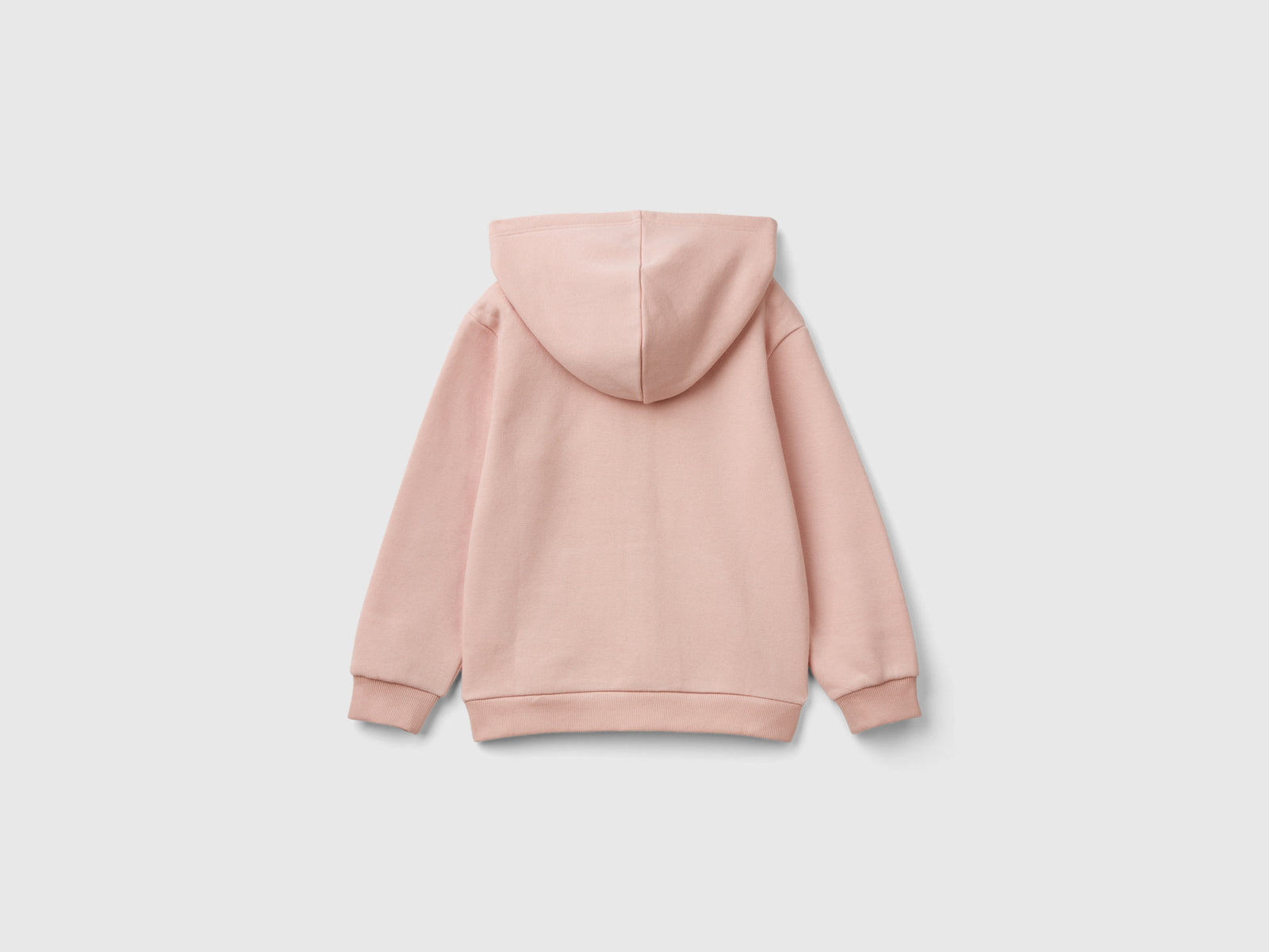 Felpa con zip e paillettes da bimba rosa tenue 2 | Benetton Outlet