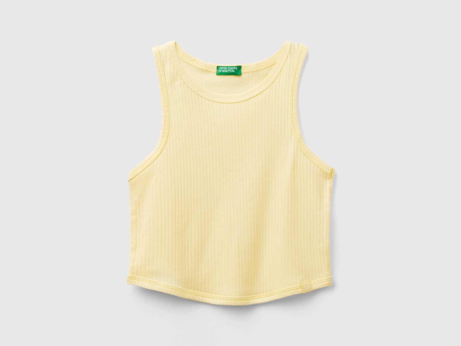 Canotta a costine da bambina giallo | Benetton Outlet