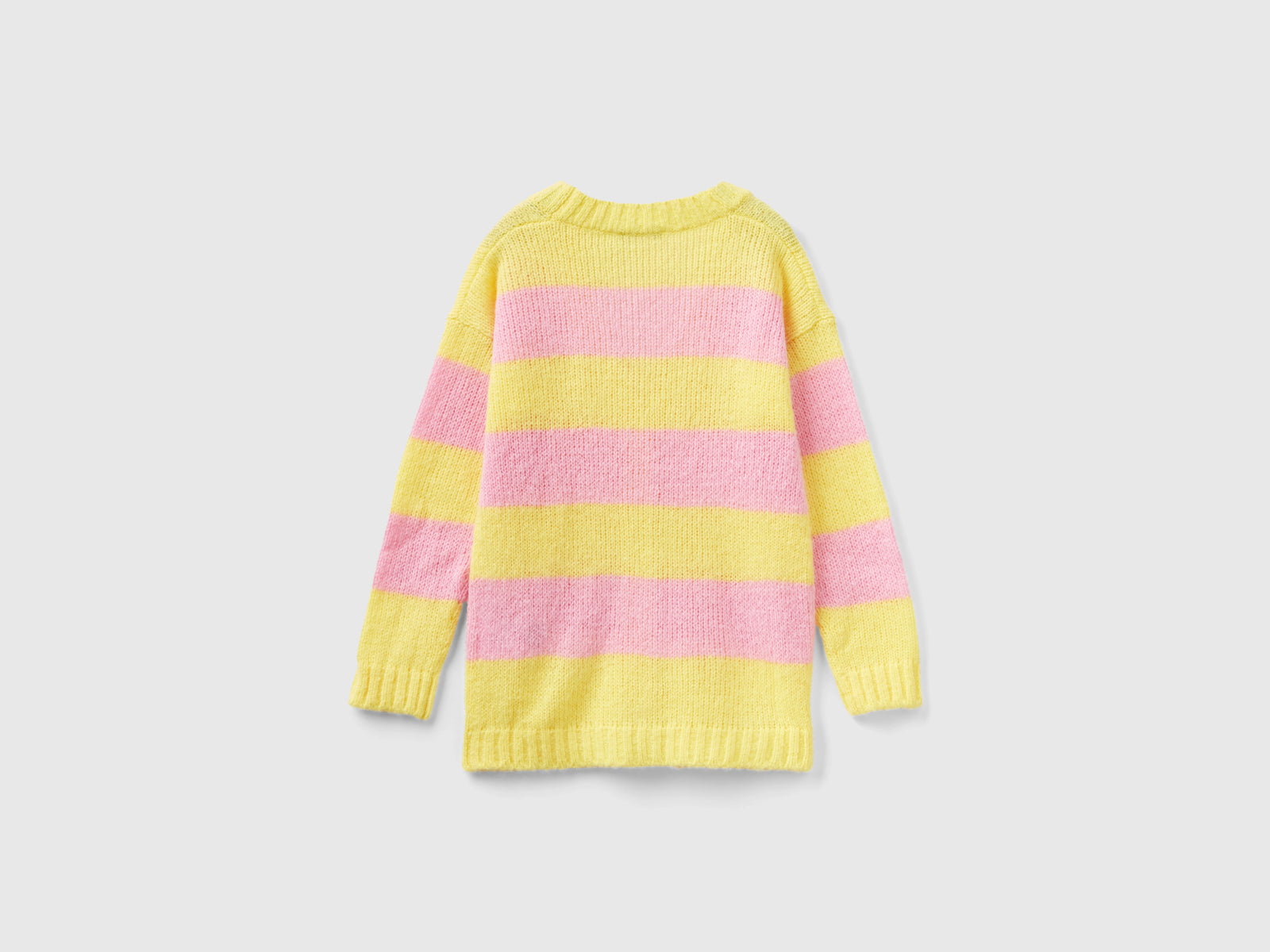 Cardigan a righe bicolor da bambina giallo 2 | Benetton Outlet