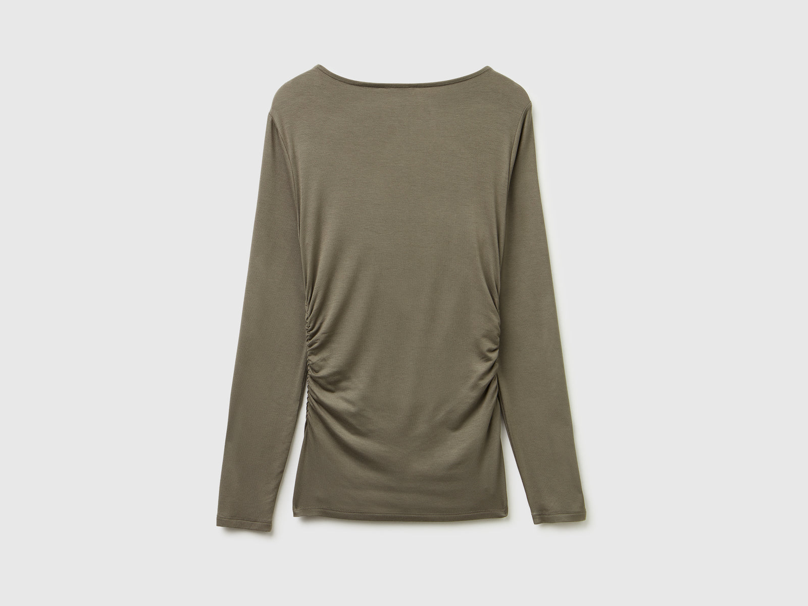 Maglietta sciancrata con scollo a barchetta da donna verde militare 2 | Benetton Outlet