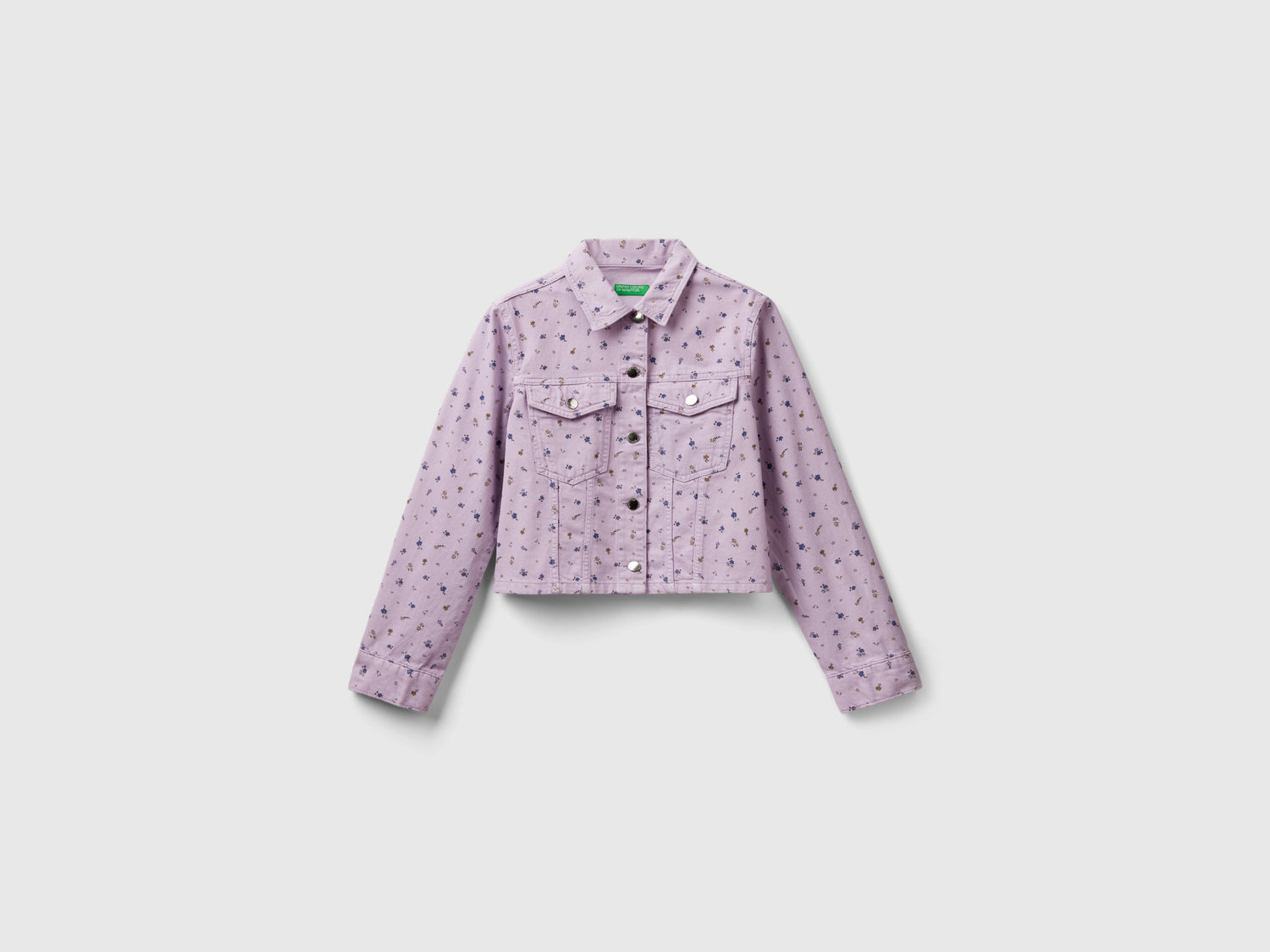 Giubbino cropped a fiori da donna lilla | Benetton Outlet