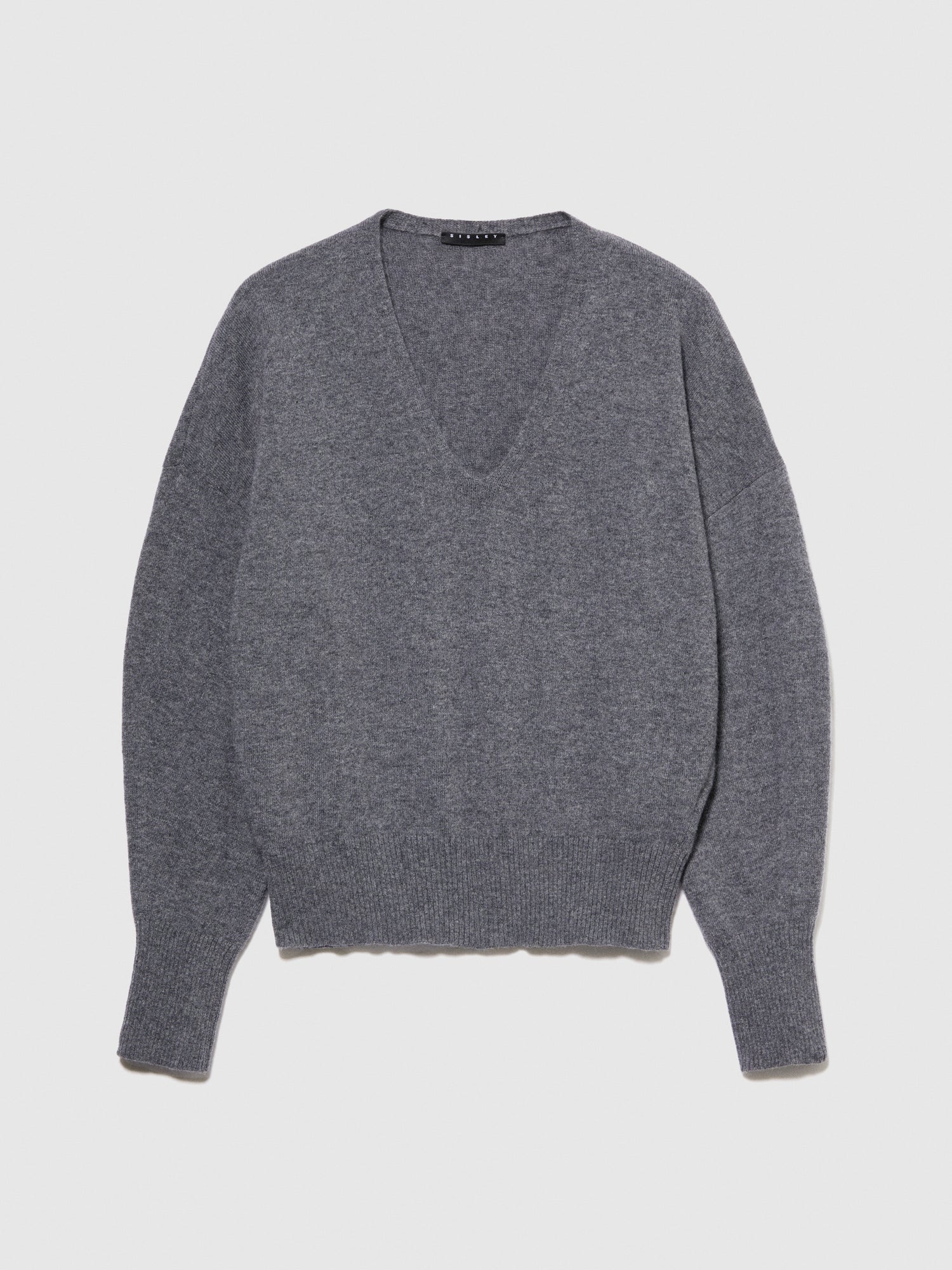 Maglia scollo a V da donna grigio chiaro | Sisley Outlet