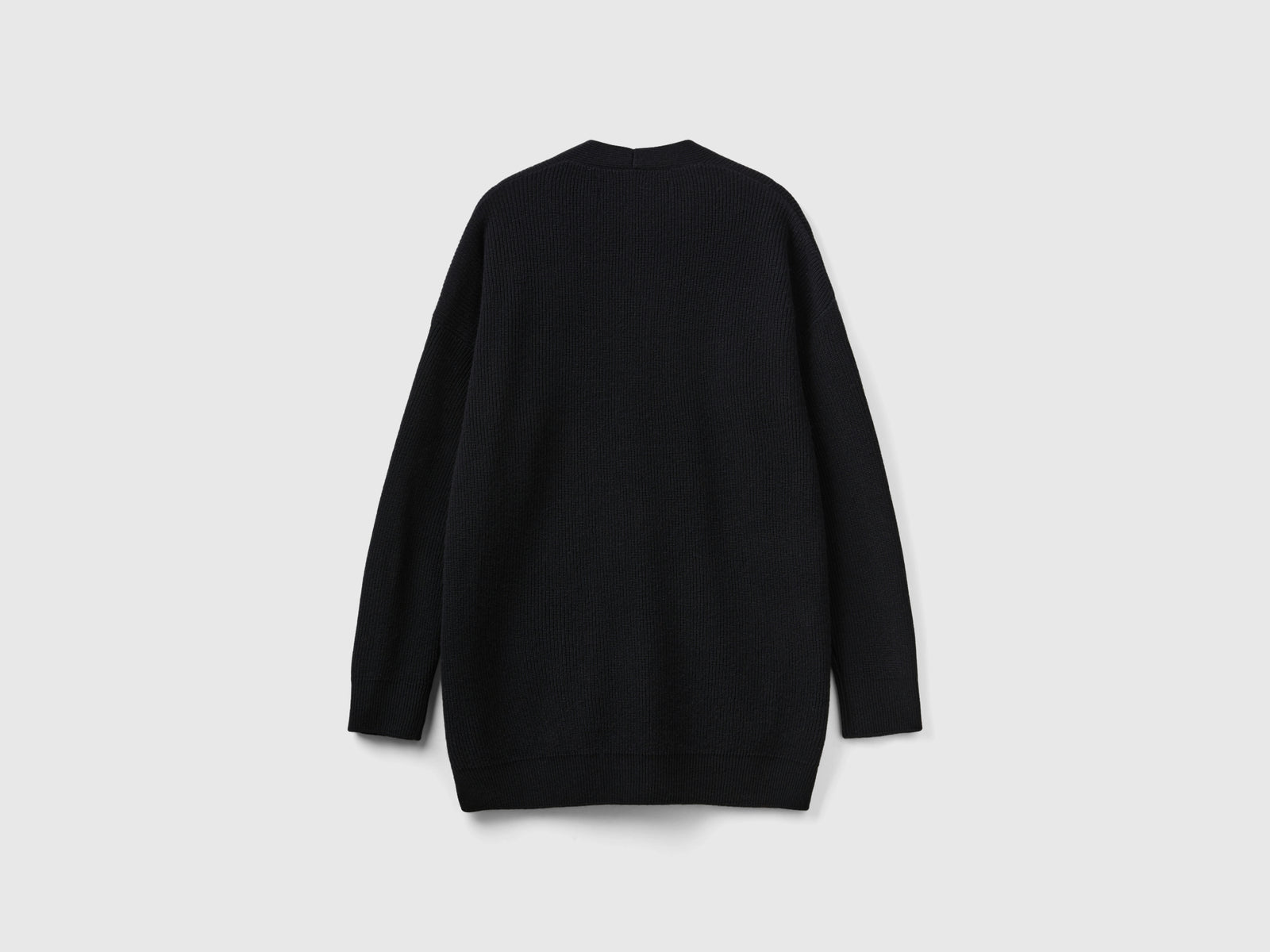 Cardigan over fit in misto lana da donna nero 2 | Benetton Outlet