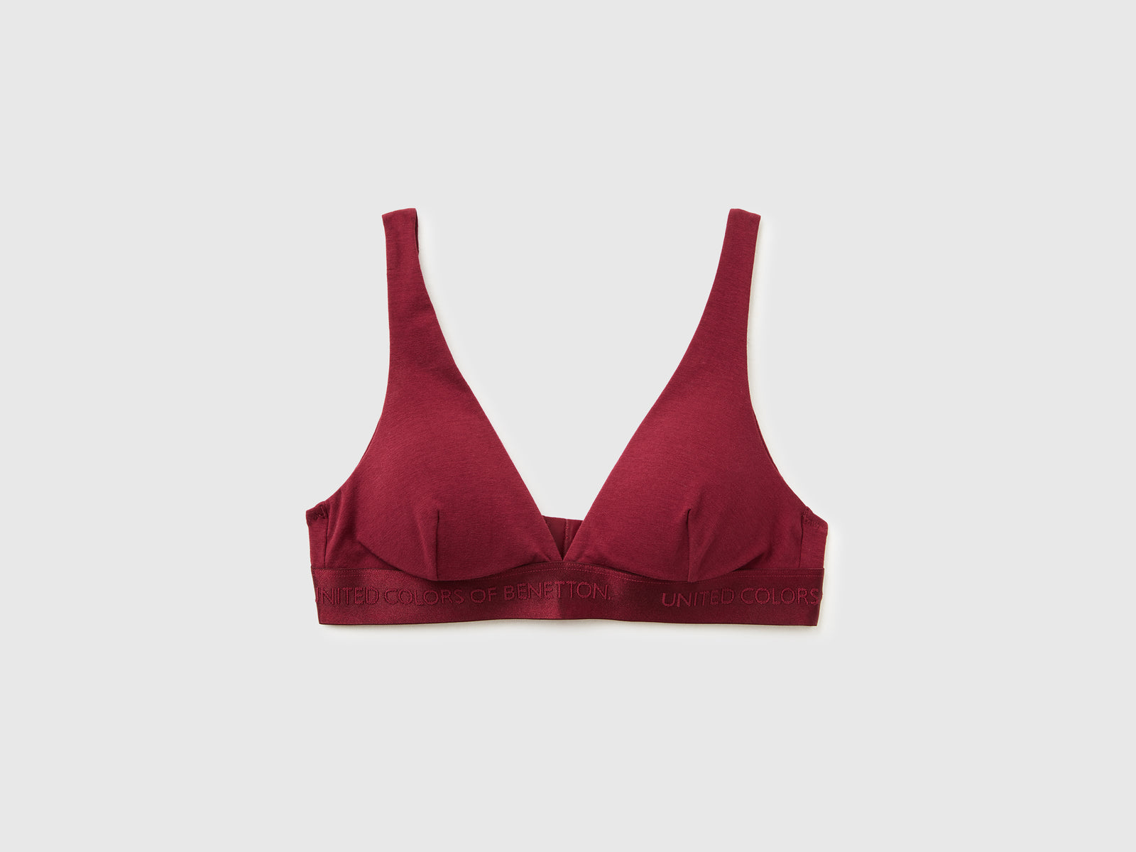 Reggiseno a triangolo in cotone stretch da donna bordeaux | Benetton Outlet