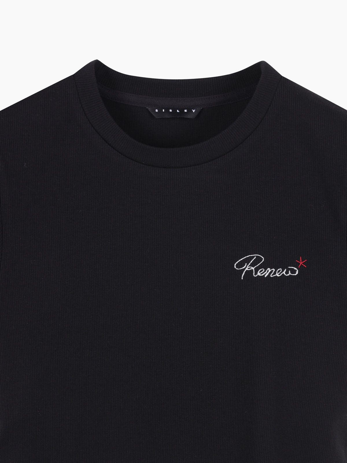 T-shirt a costine con ricamo