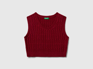 Gilet in maglia con trecce