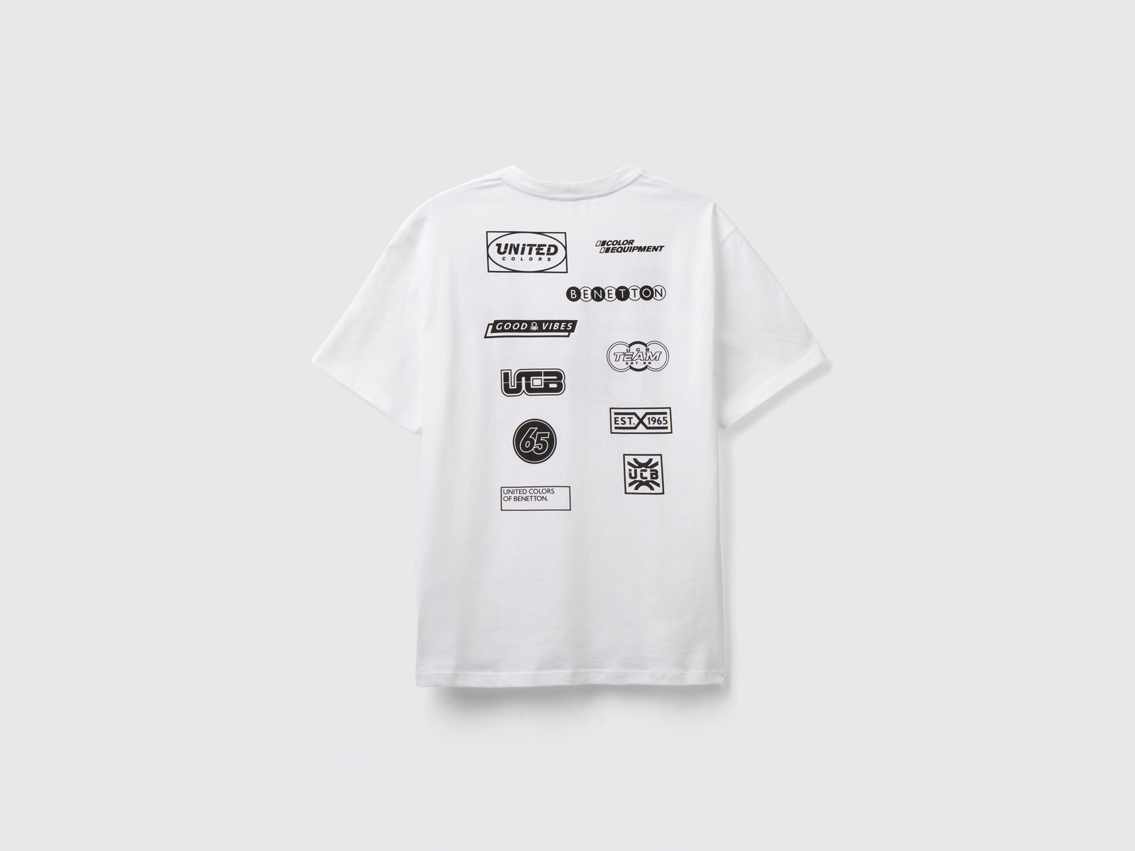 Maglietta con stampe loghi da uomo bianco 2 | Benetton Outlet