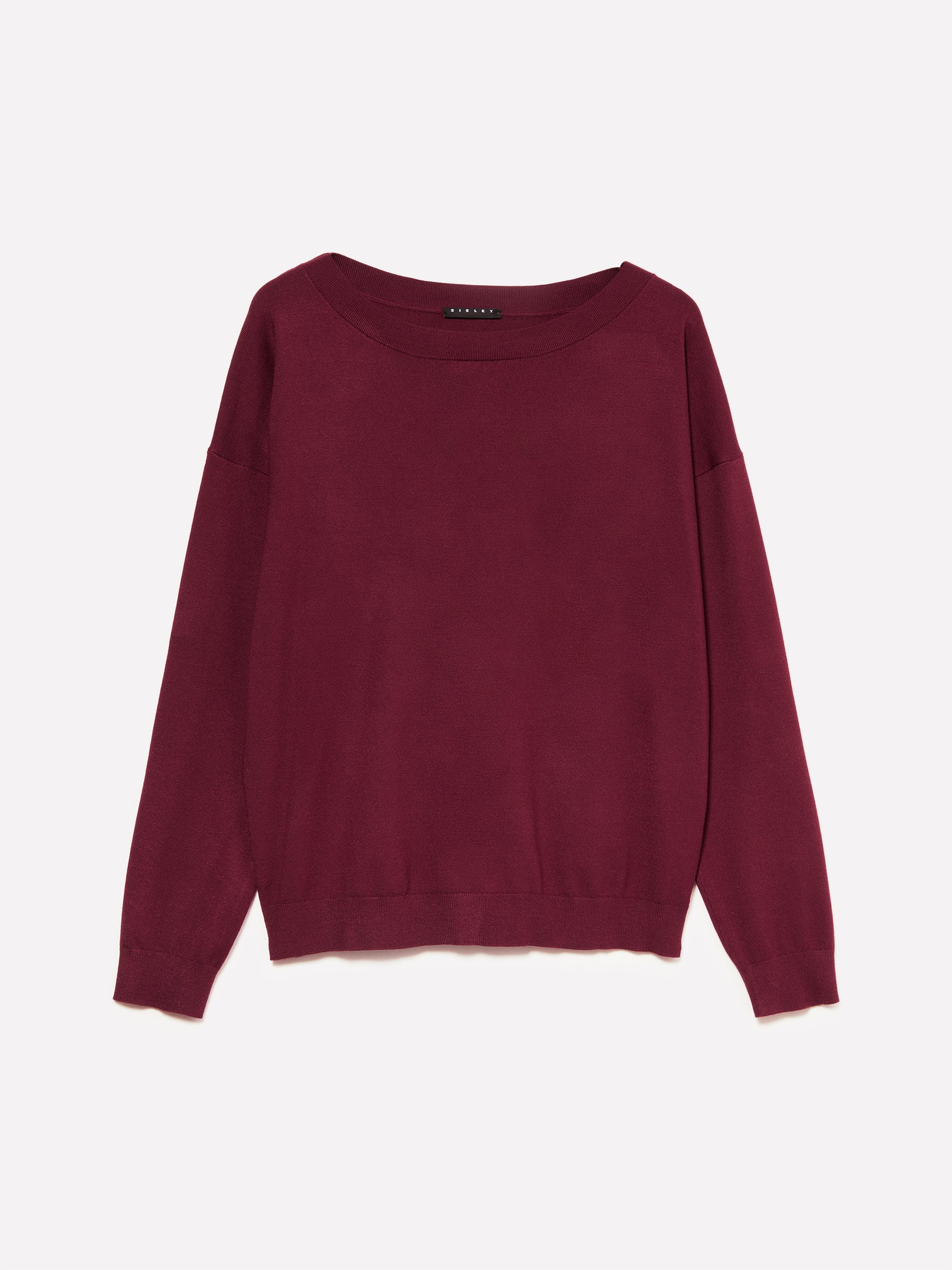 Maglia con scollo a barca da donna bordeaux | Sisley Outlet