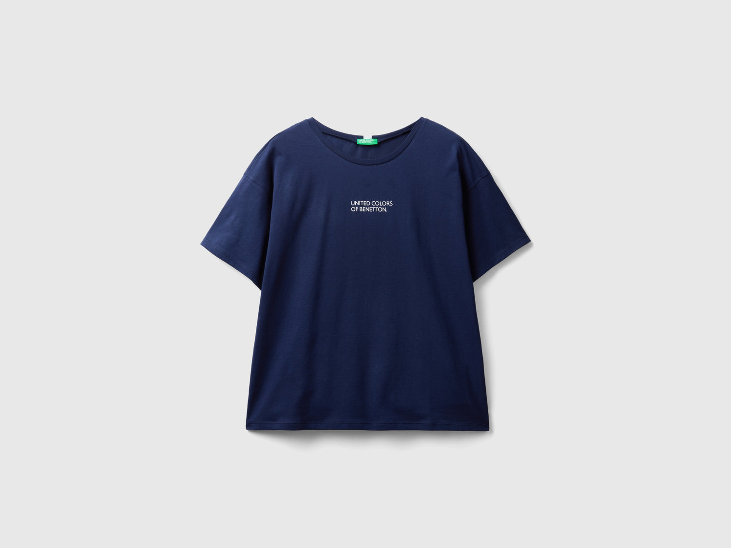 T-shirt manica corta con logo da donna blu scuro | Benetton Outlet
