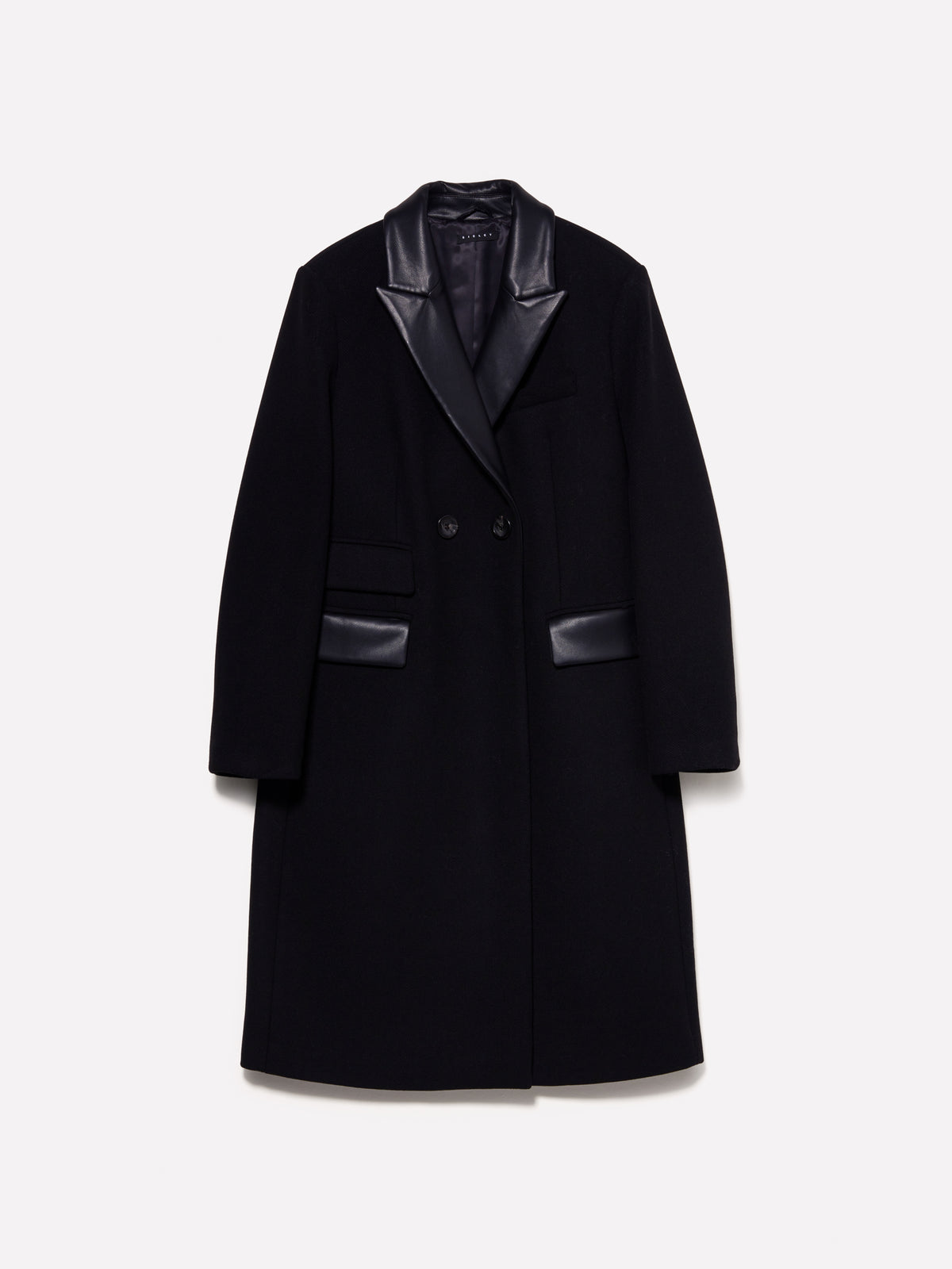 Cappotto doppiopetto con contrasto