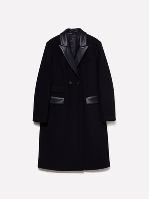 Cappotto doppiopetto con contrasto