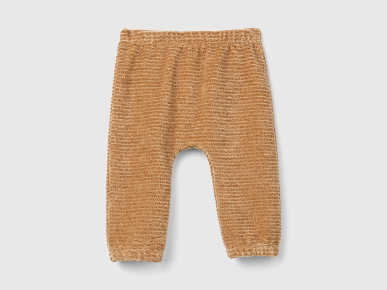 Pantaloni in ciniglia con ricamo da neonato cammello | Benetton Outlet