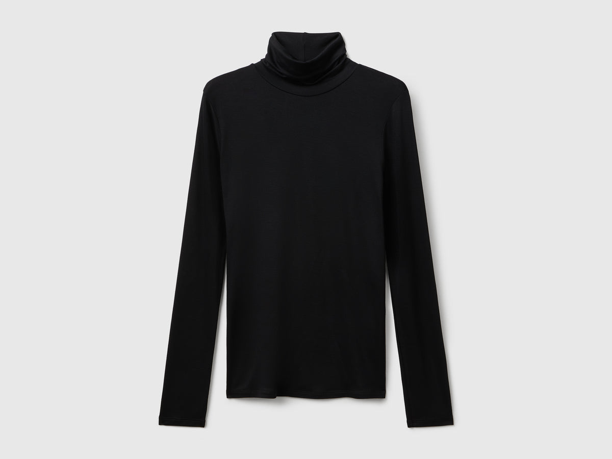 T-shirt lupetto in viscosa stretch