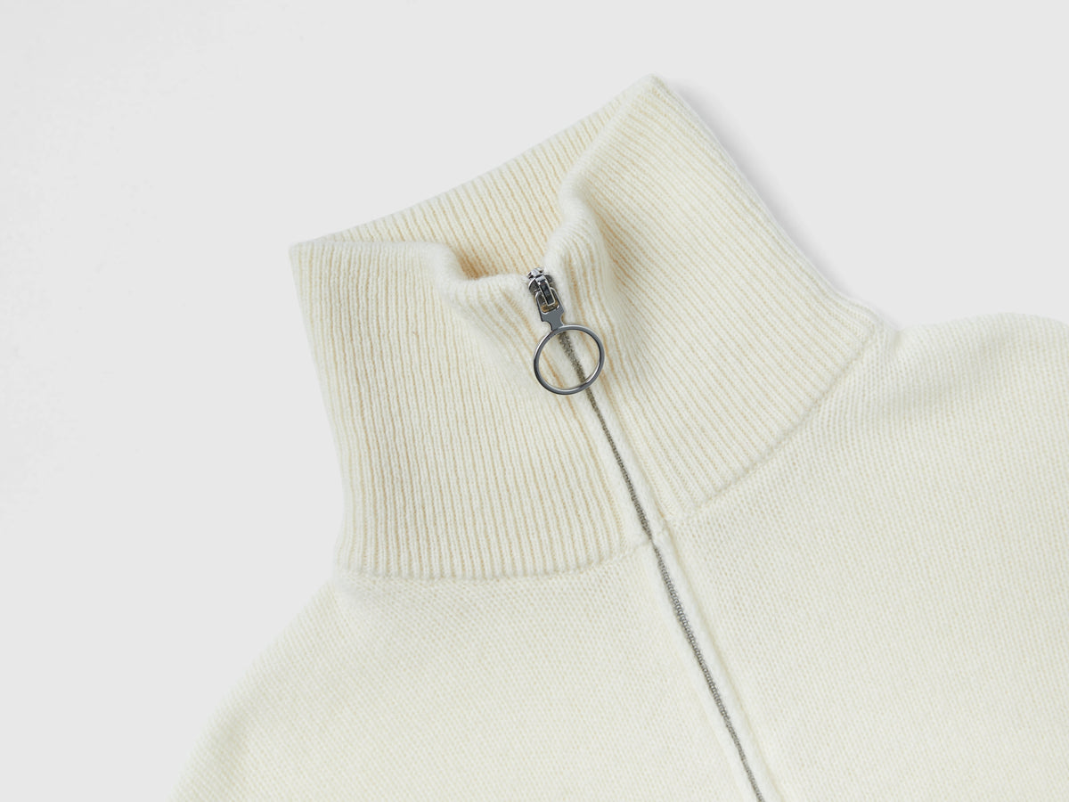 Maglione collo alto in pura lana Shetland