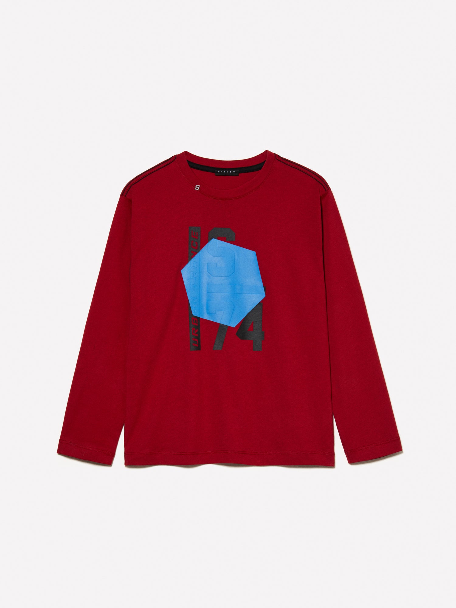T-shirt con stampa a rilievo da bambino bordeaux | Sisley young Outlet