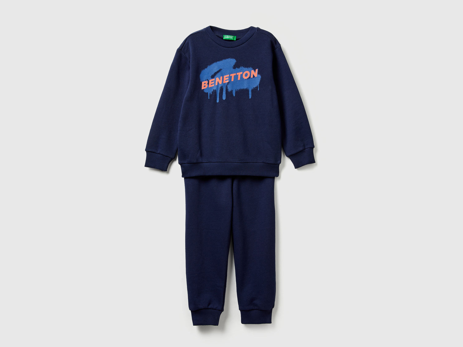 Tuta in felpa con logo da bimbo blu scuro | Benetton Outlet