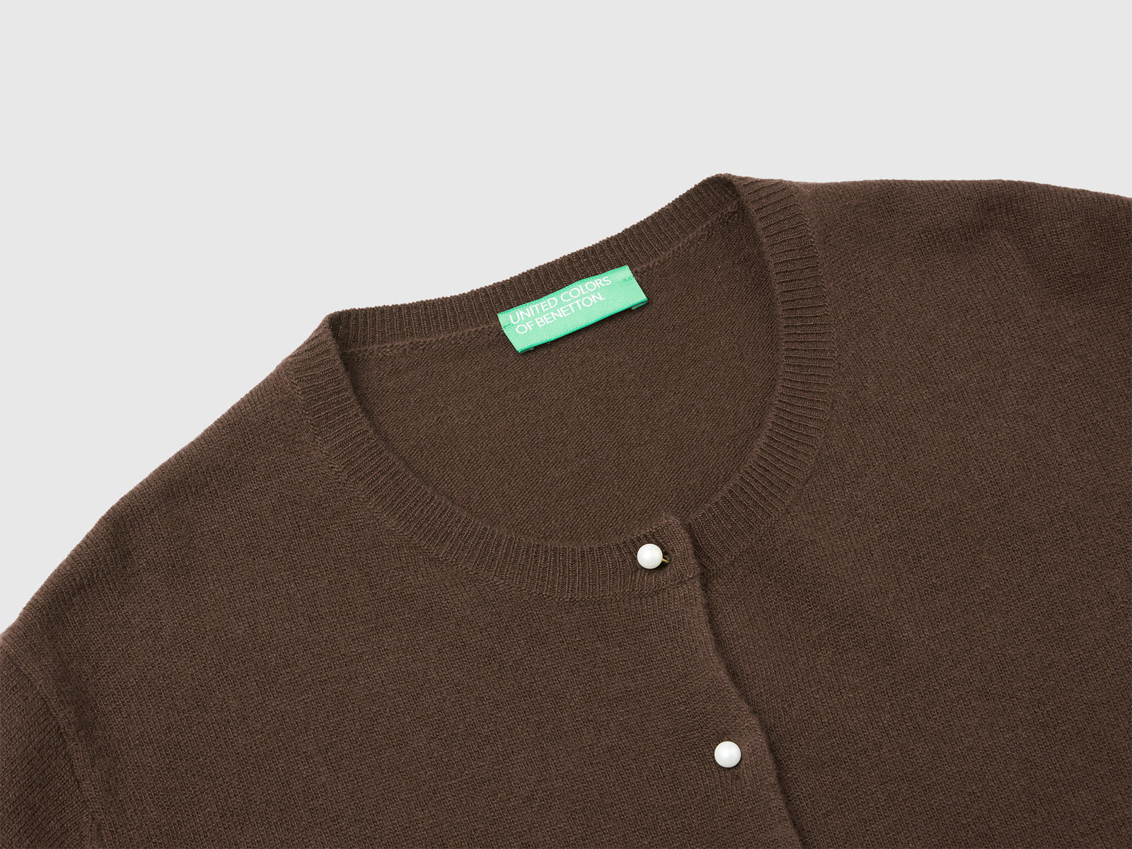 Cardigan in pura lana Merino da donna marrone 3 | Benetton Outlet