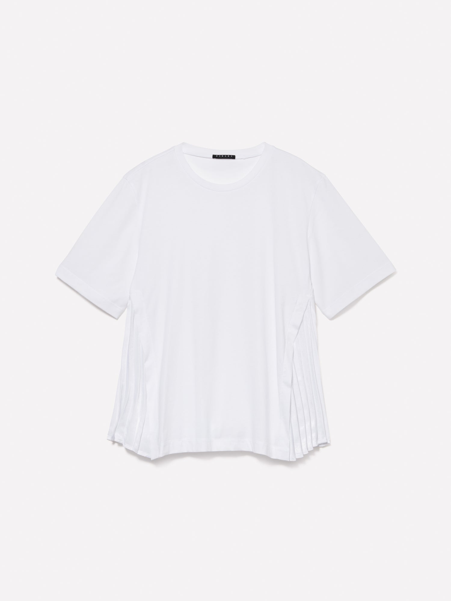 T-shirt con plissé da donna bianco | Sisley Outlet