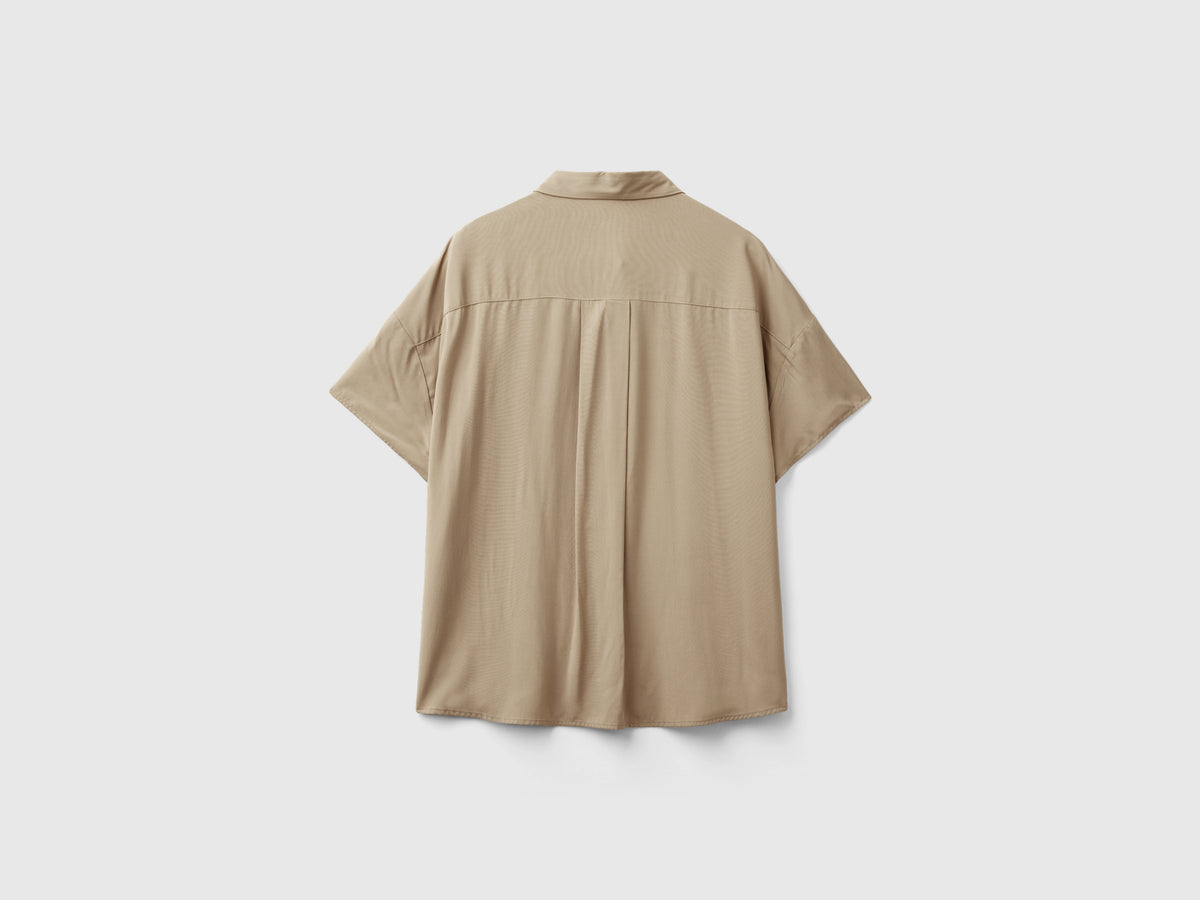 Camicia a manica corta in viscosa
