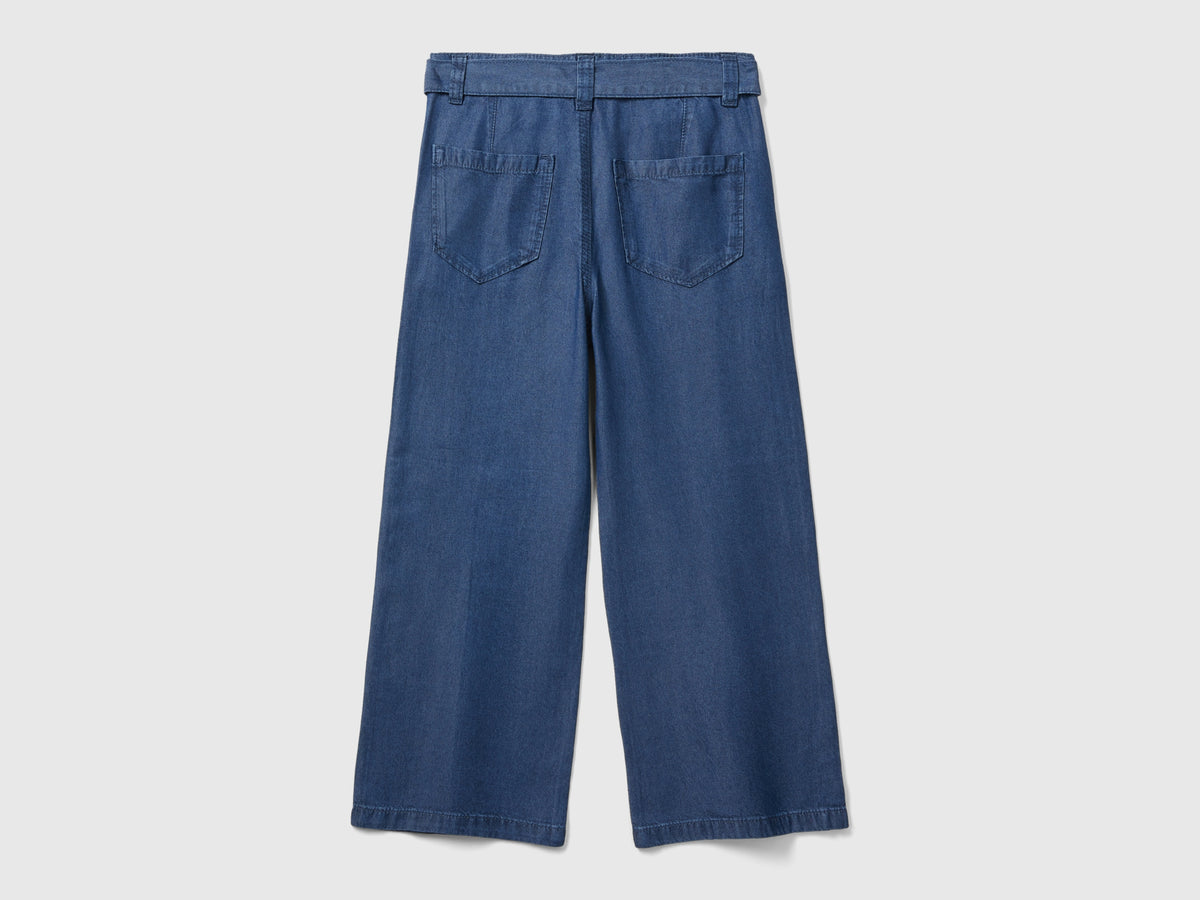 Pantaloni wide fit in chambray