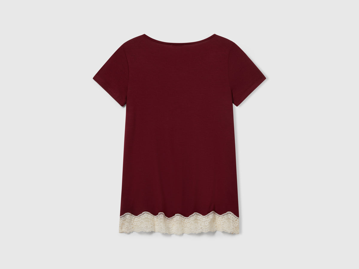 Maglia manica corta con pizzo