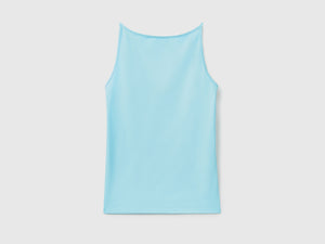Top smanicato in cotone elasticizzato dalla vestibilità aderente