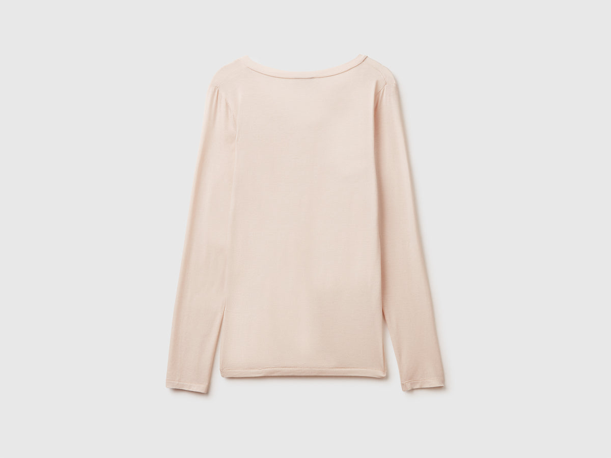 T-shirt in misto Modal e cashmere