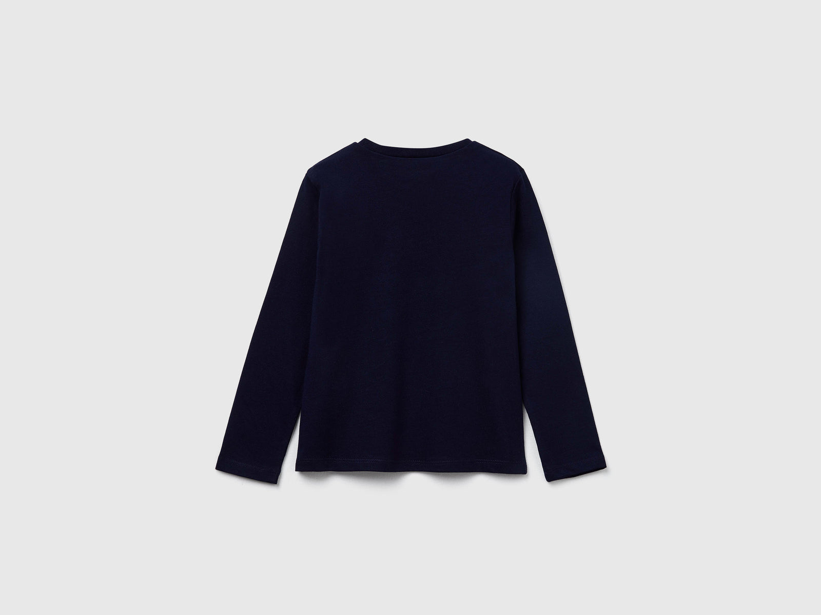 Maglietta regular fit con stampa da bimba blu scuro 2 | Benetton Outlet