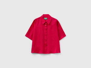 Camicia corta in puro lino