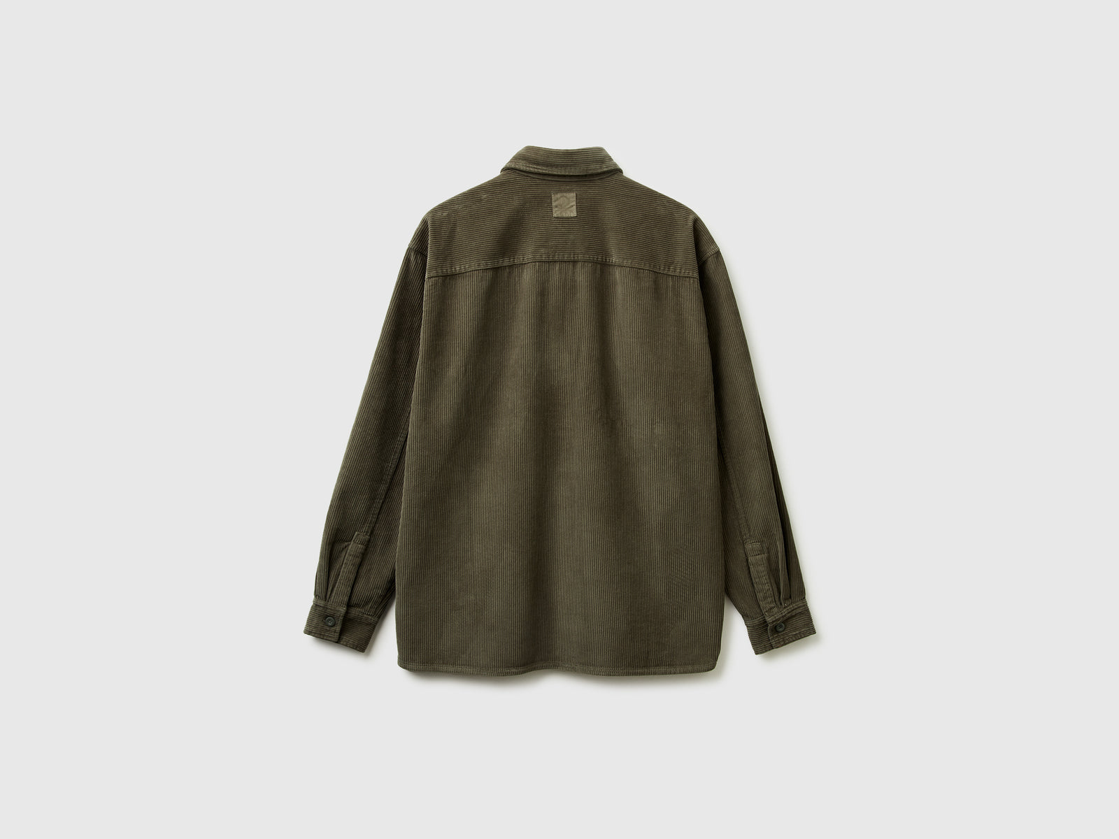 Camicia in velluto a costine da uomo verde militare 2 | Benetton Outlet