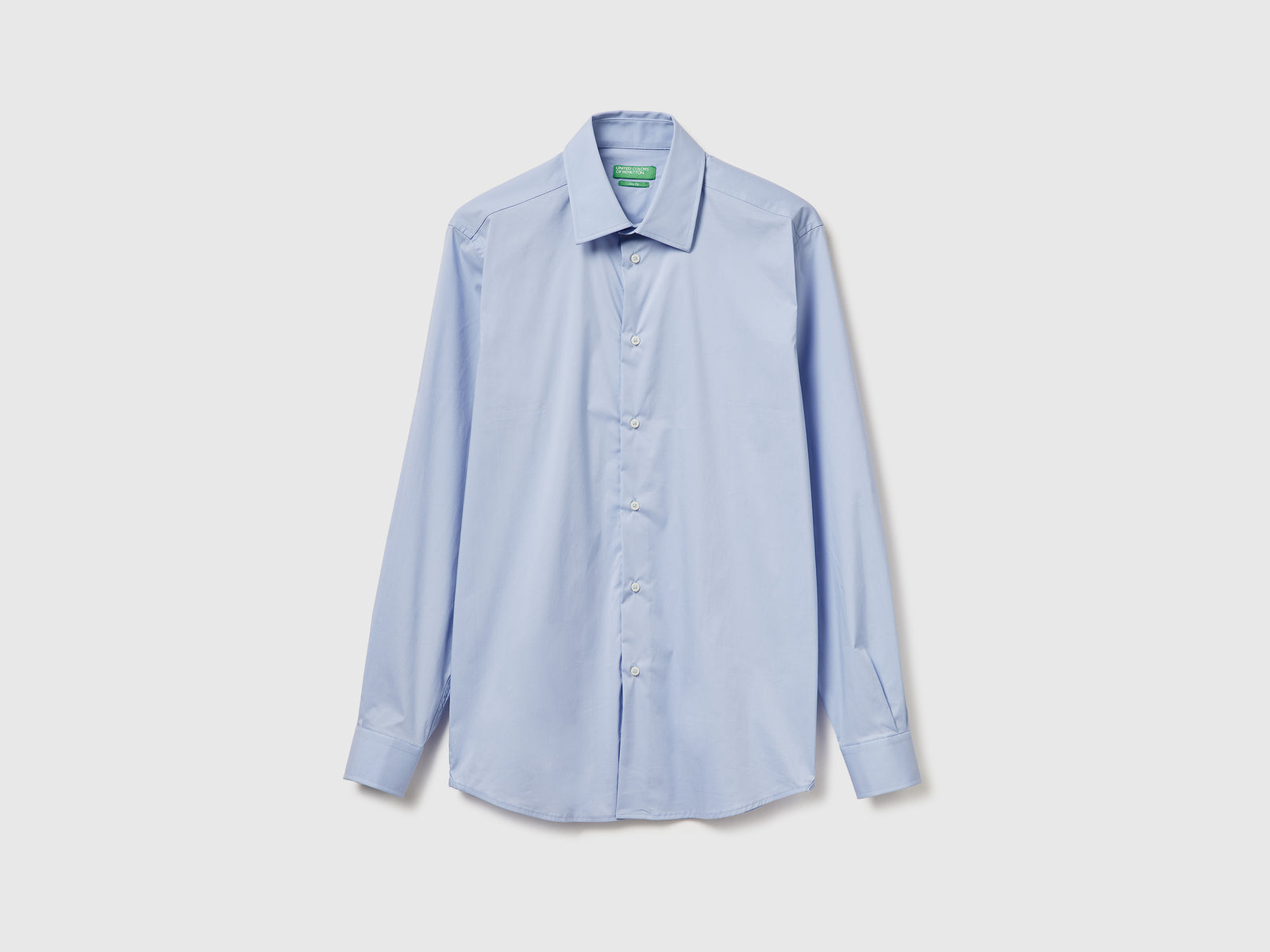 Camicia slim fit da uomo celeste | Benetton Outlet