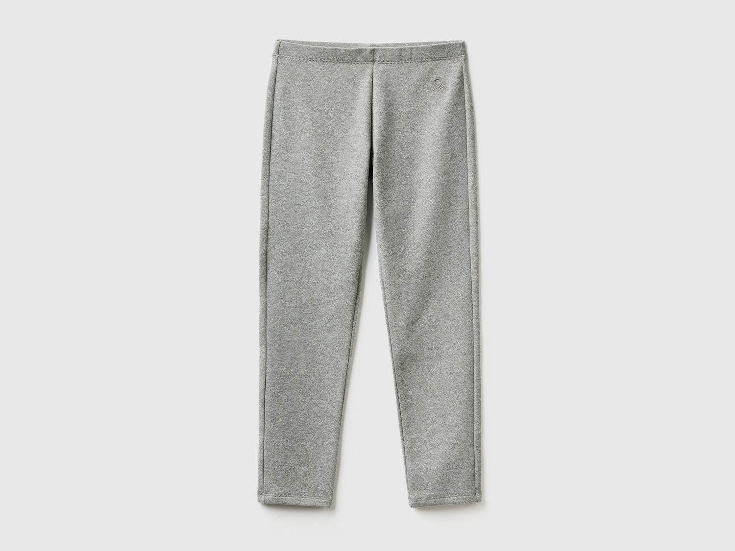 Leggings in felpa stretch da bambina grigio scuro | Benetton Outlet