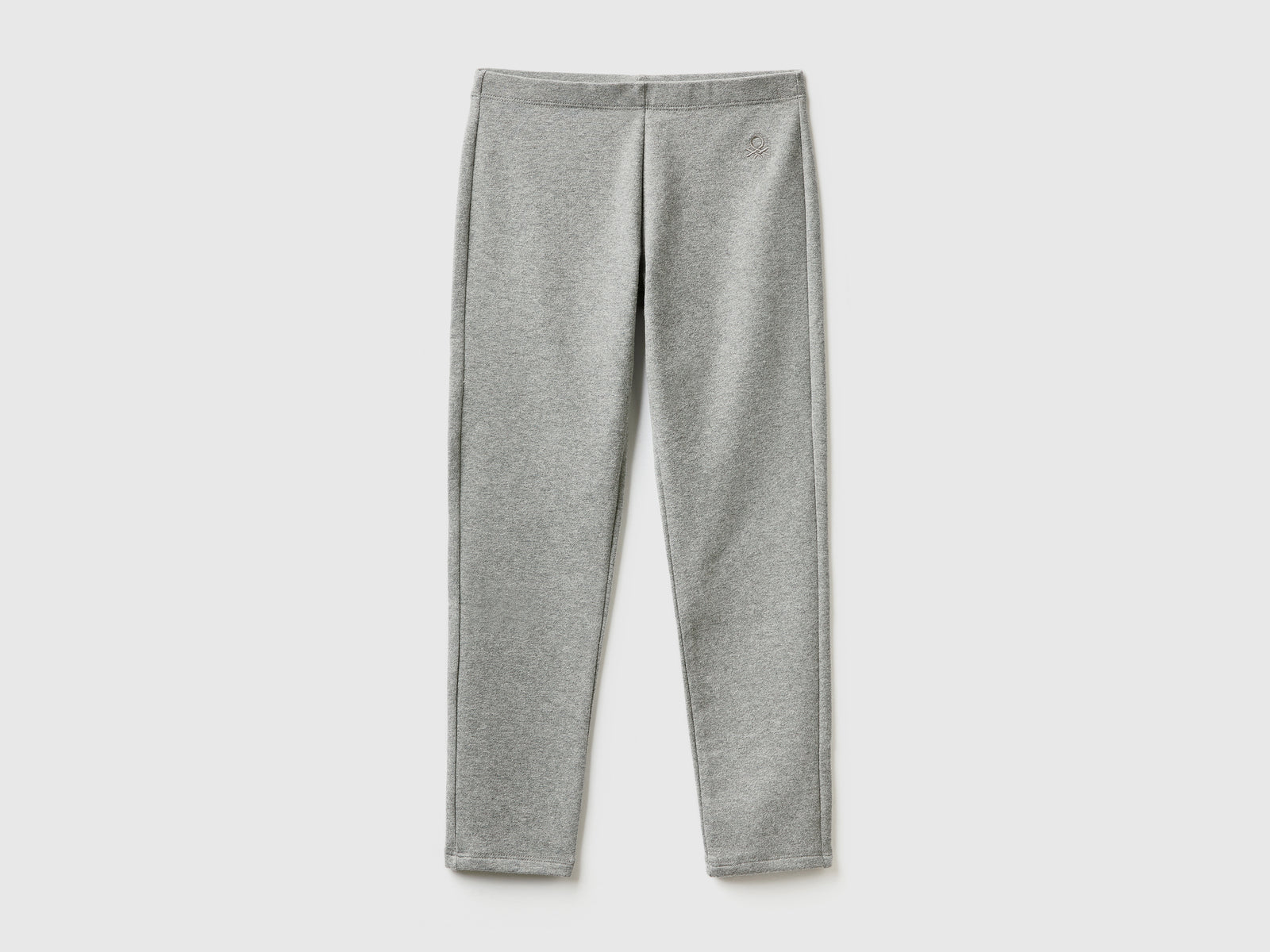 Leggings in felpa stretch da bambina grigio scuro | Benetton Outlet