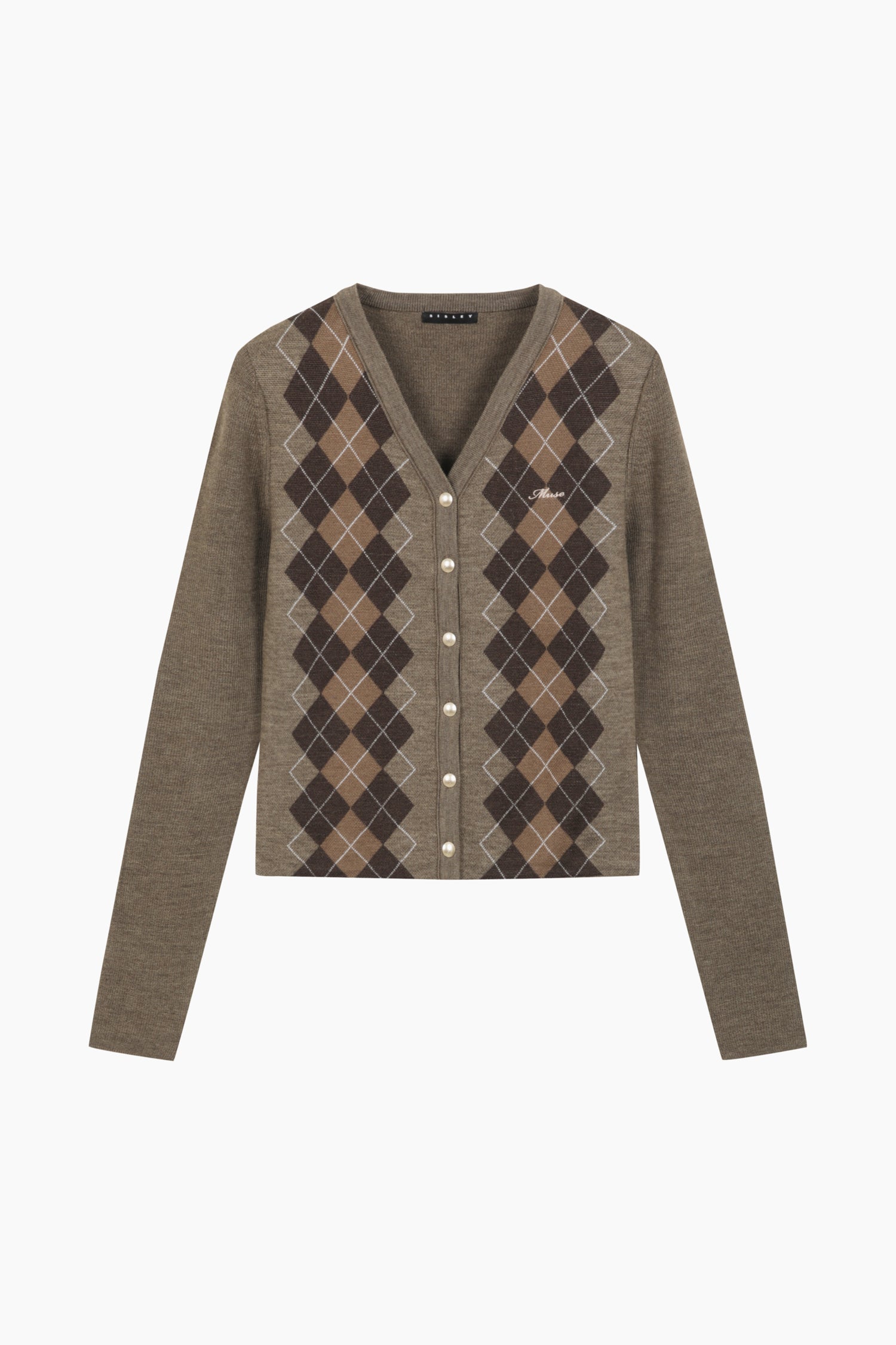 Cardigan con rombi da donna marrone | Sisley Outlet