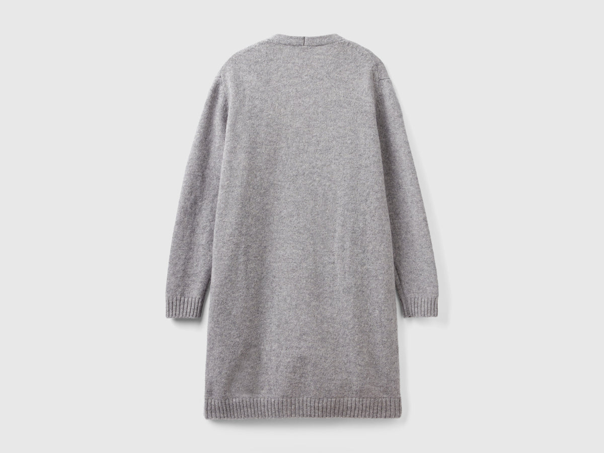Cardigan lungo in pura lana Shetland