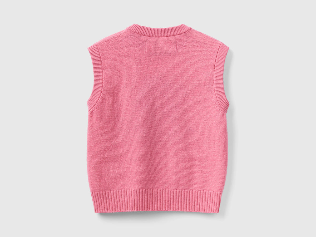 Gilet con intarsio floreale