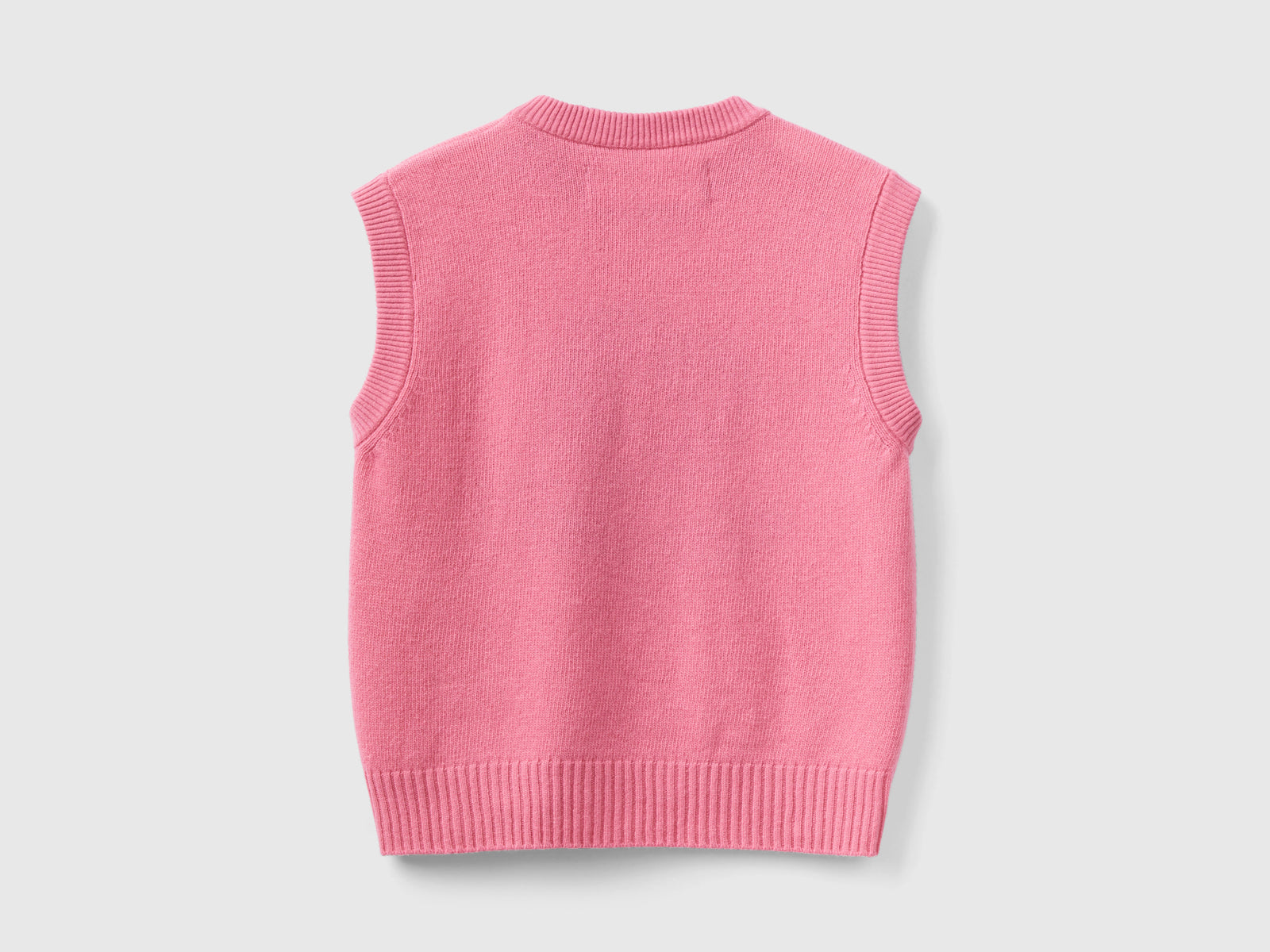 Gilet con intarsio floreale da donna rosa 2 | Benetton Outlet