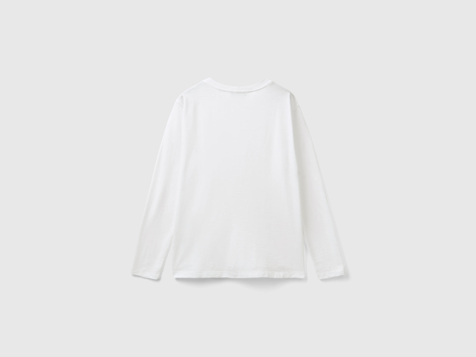 T-shirt manica lunga in cotone leggero da donna bianco 2 | Benetton Outlet