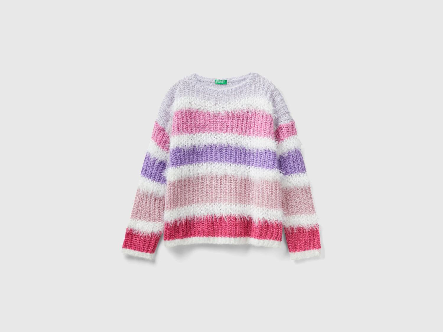 Maglioncino a righe con lurex da bambina multi-color | Benetton Outlet