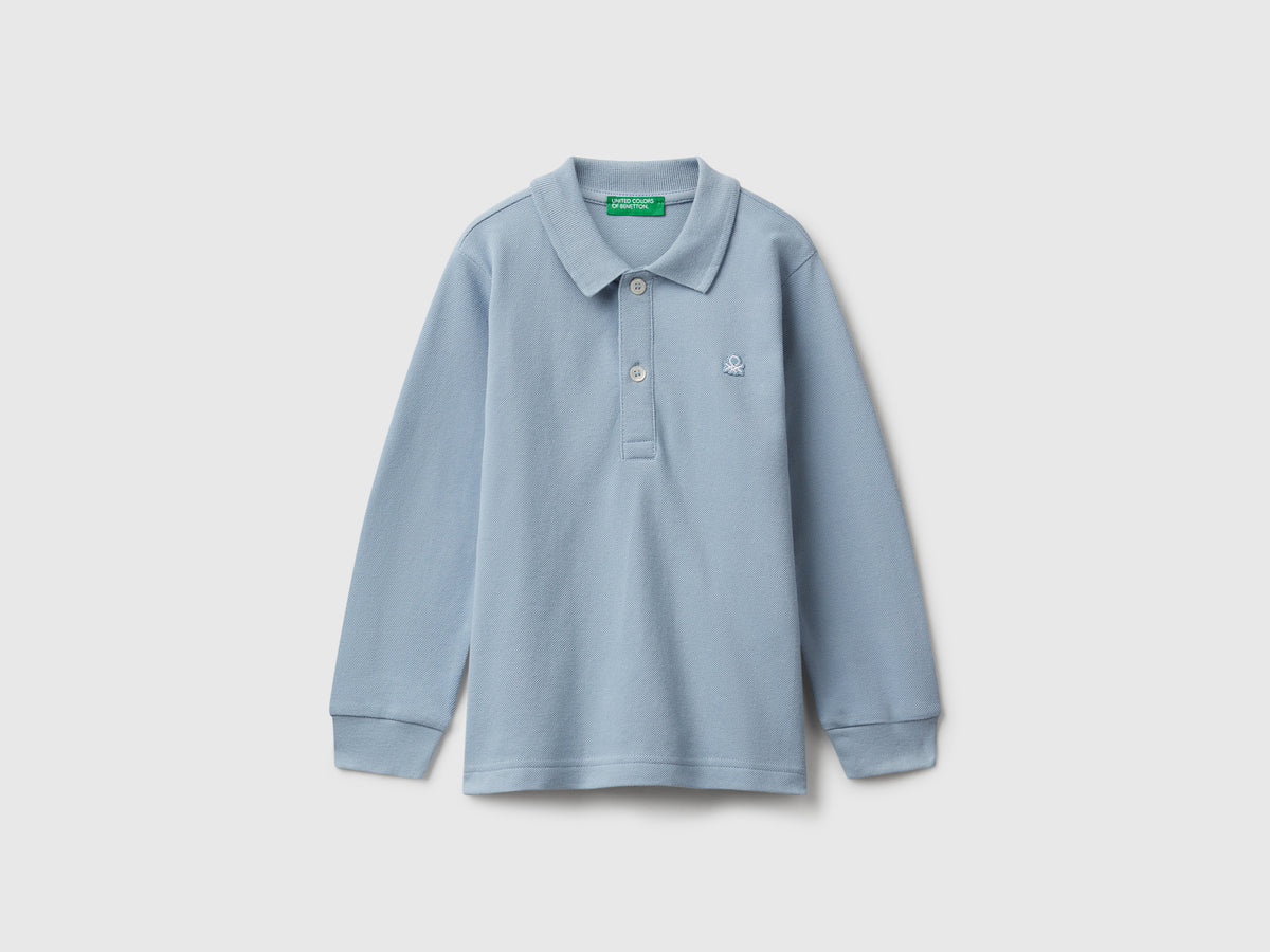 Polo manica lunga in cotone