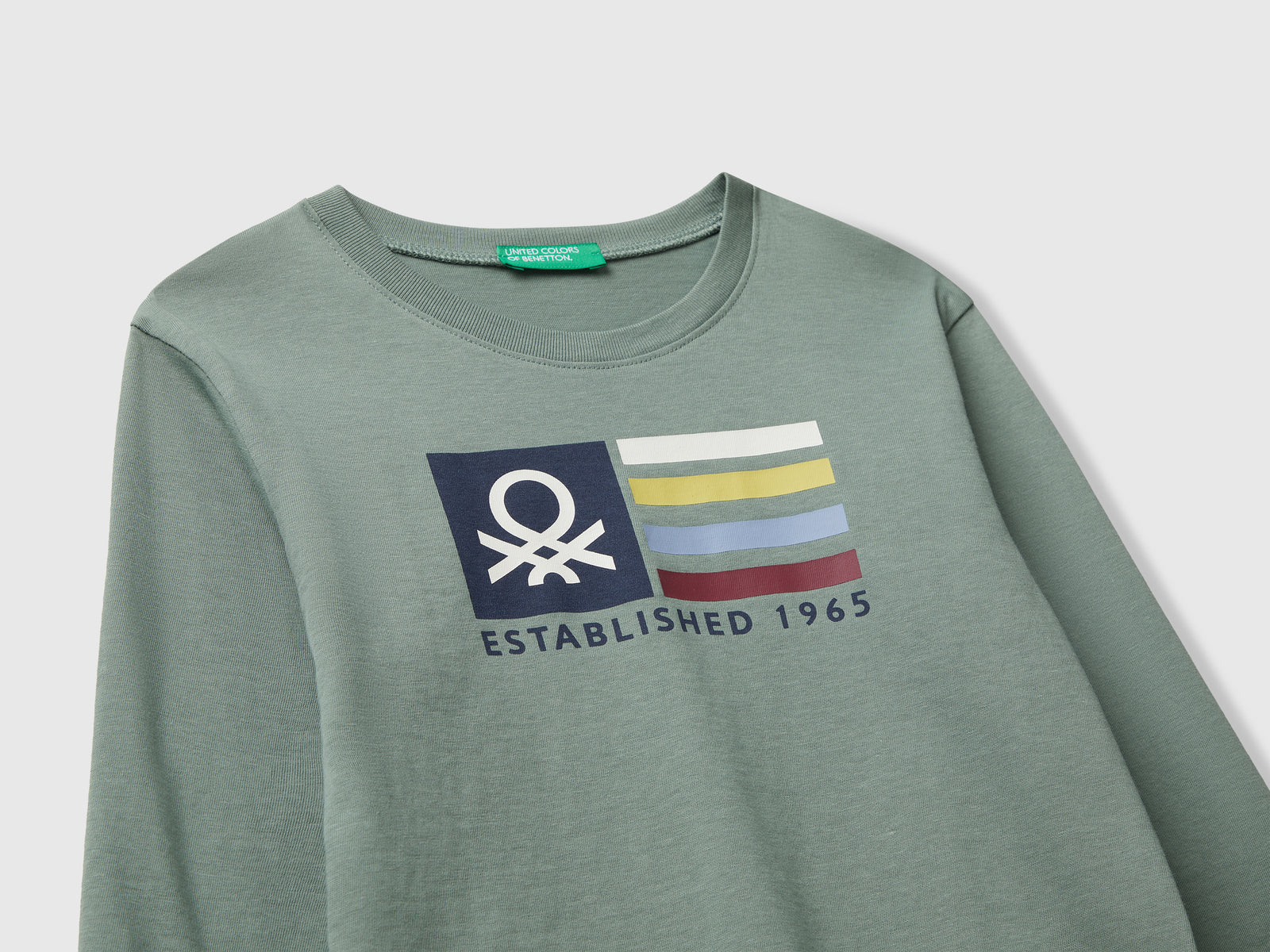 T-shirt con stampa logo da bimbo verde militare 3 | Benetton Outlet