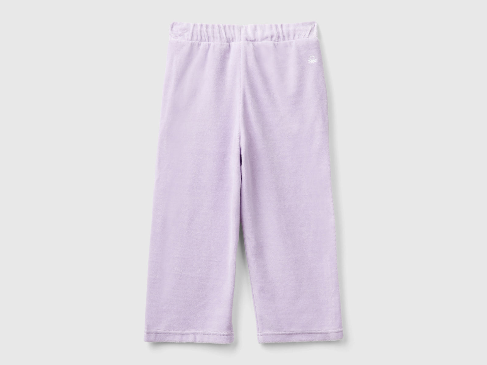 Pantaloni in ciniglia con logo da bimba lilla 2 | Benetton Outlet